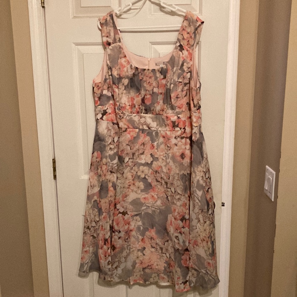 Chiffon, lined, sleeveless, beautiful rose print